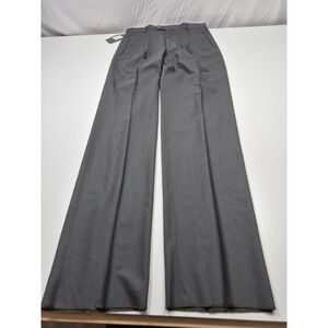 VTG Zanieri Wool Pants Mens 32x36 Gray Super 100 Pleated Italy Unhemmed